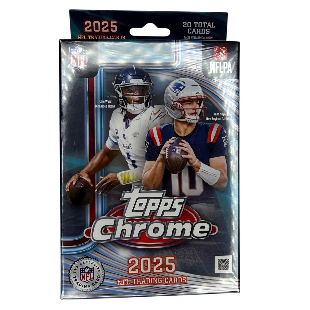 2025 Topps Chrome NFL Football Hanger Box Factory Sealed 20 Cards NEW
